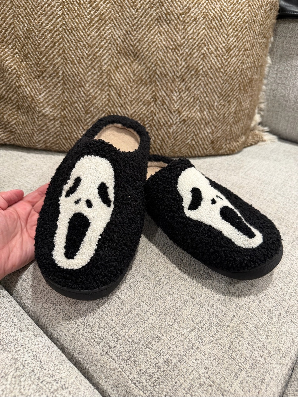 Black & White Ghost Slip-On Shoes